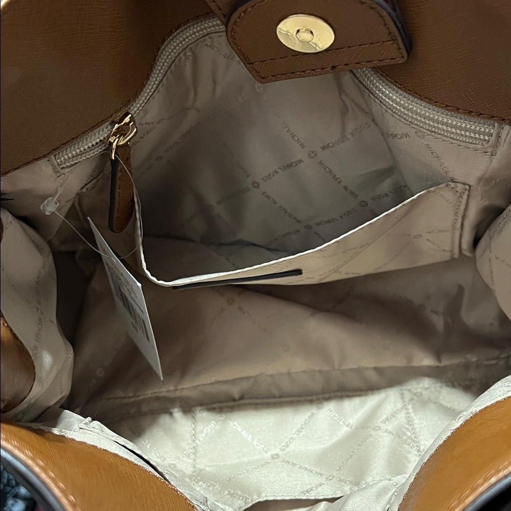 Michael Kors Brown Hamilton Satchel with Gold Accents - Picture 5 of 10